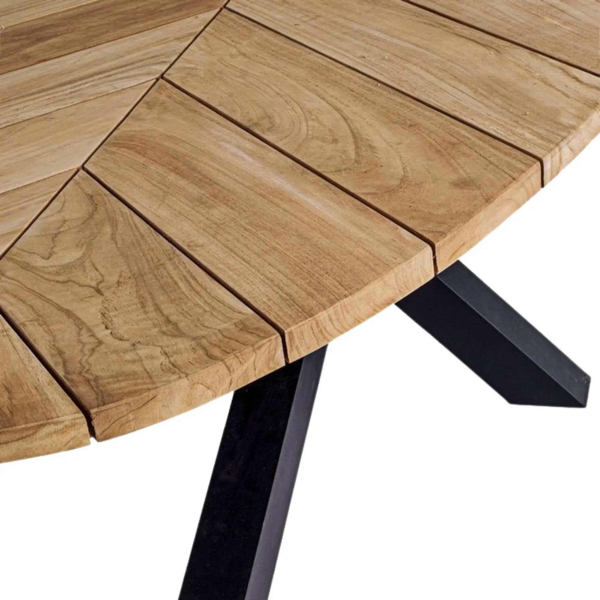 Autre - Table à manger de jardin ovale en teck et métal L240 - CAP FERRET - Image 8