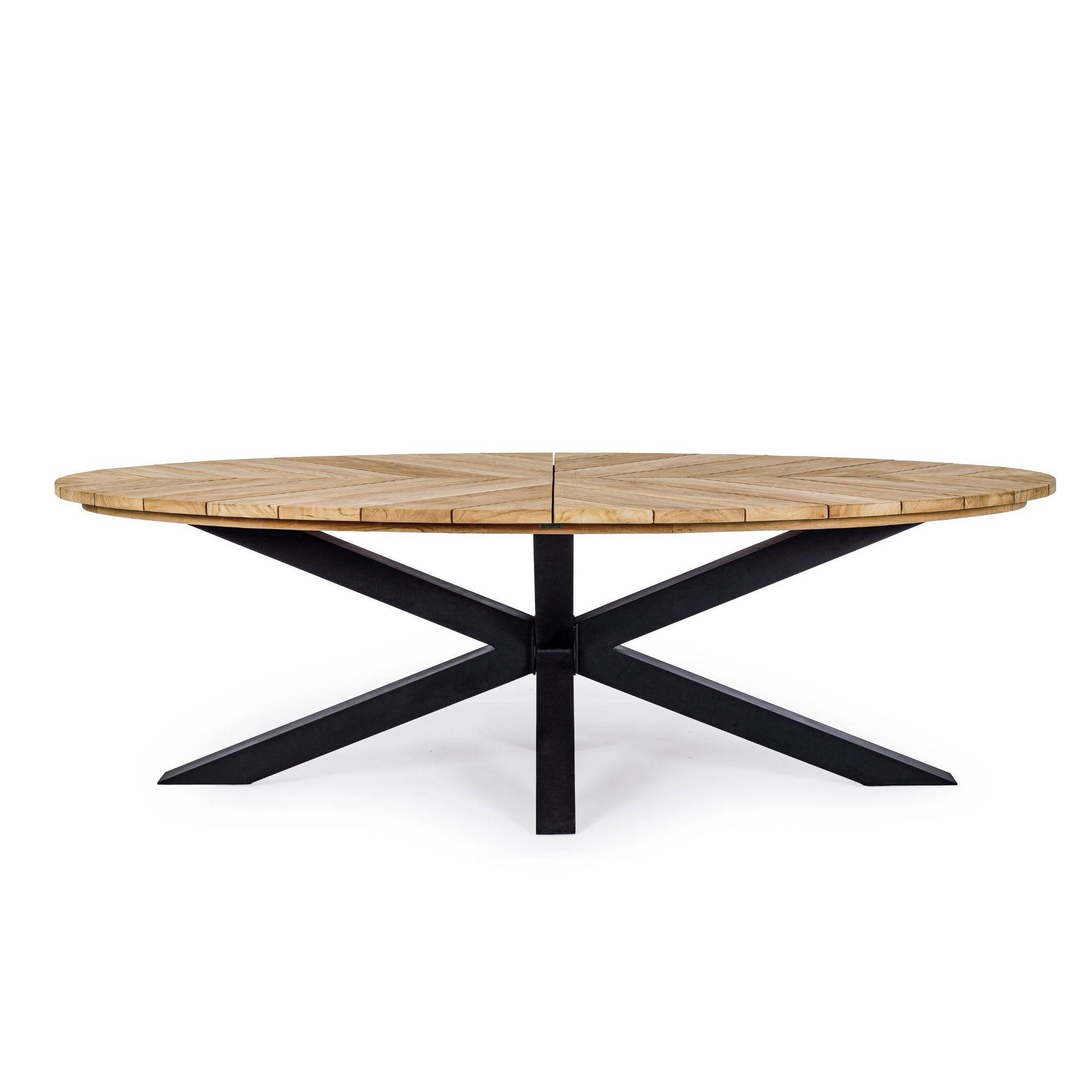 Autre - Table à manger de jardin ovale en teck et métal L240 - CAP FERRET - Image 7