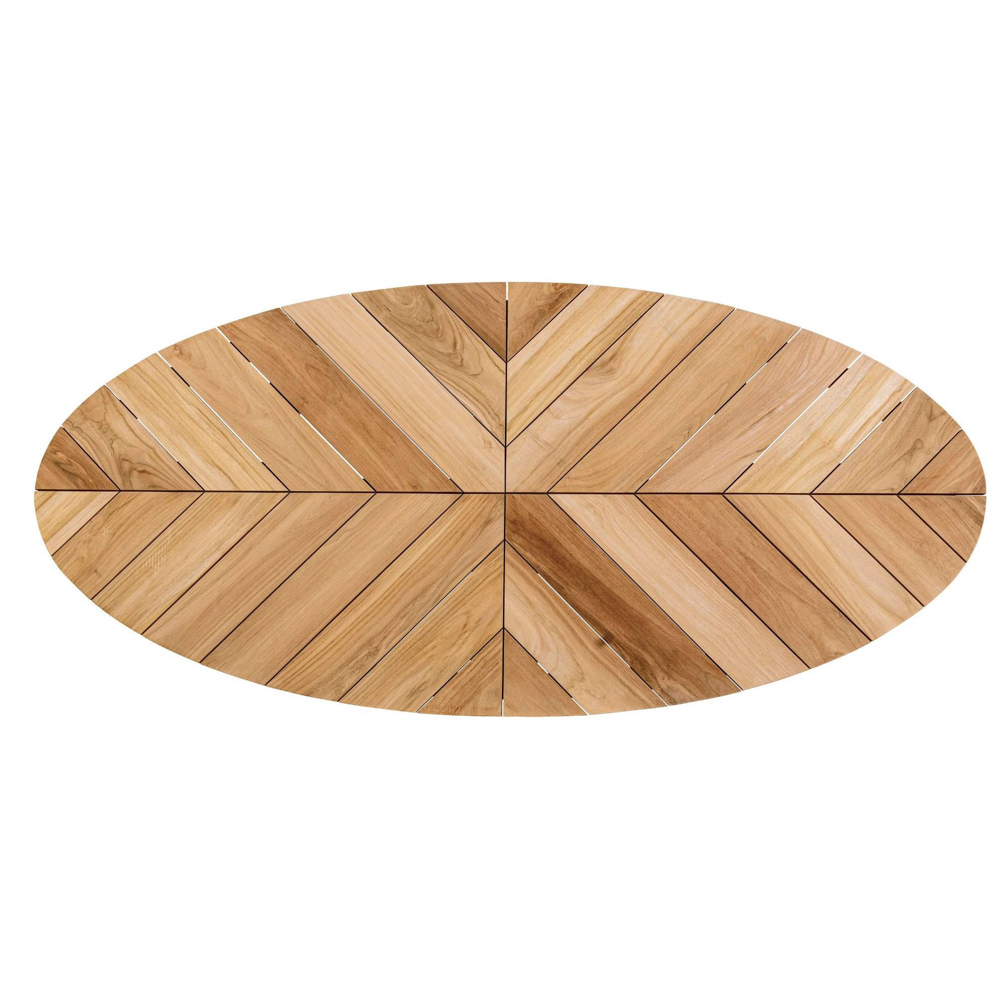 Autre - Table à manger de jardin ovale en teck et métal L240 - CAP FERRET - Image 9