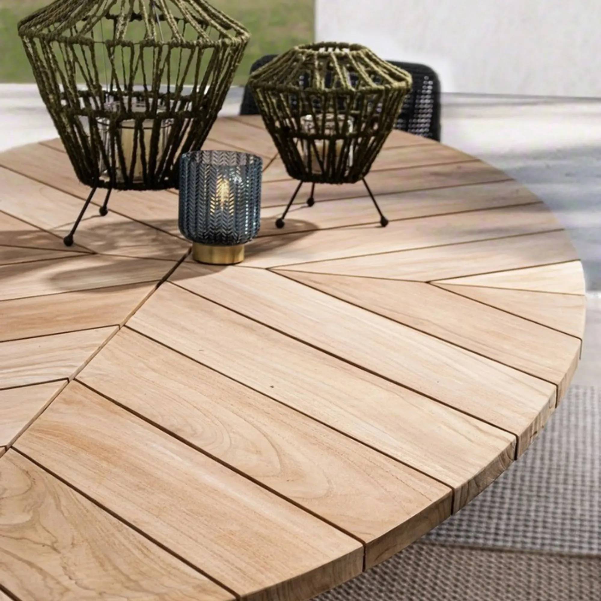 Autre - Table à manger de jardin ovale en teck et métal L240 - CAP FERRET - Image 6