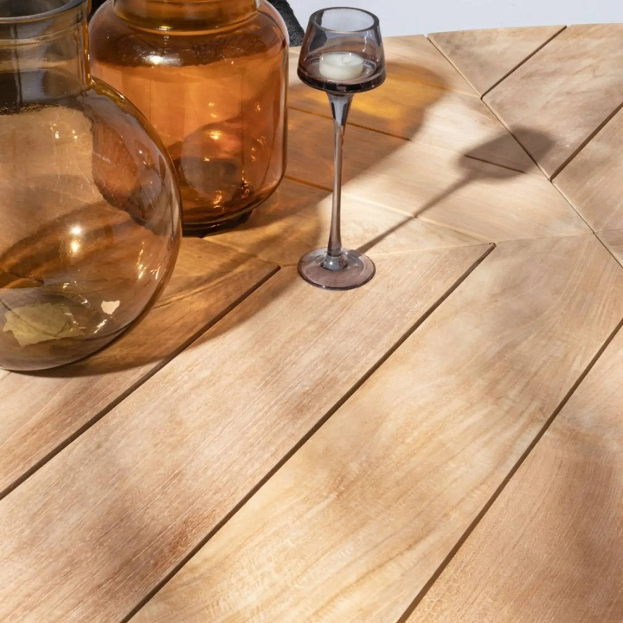 Autre - Table à manger de jardin ovale en teck et métal L240 - CAP FERRET - Image 5