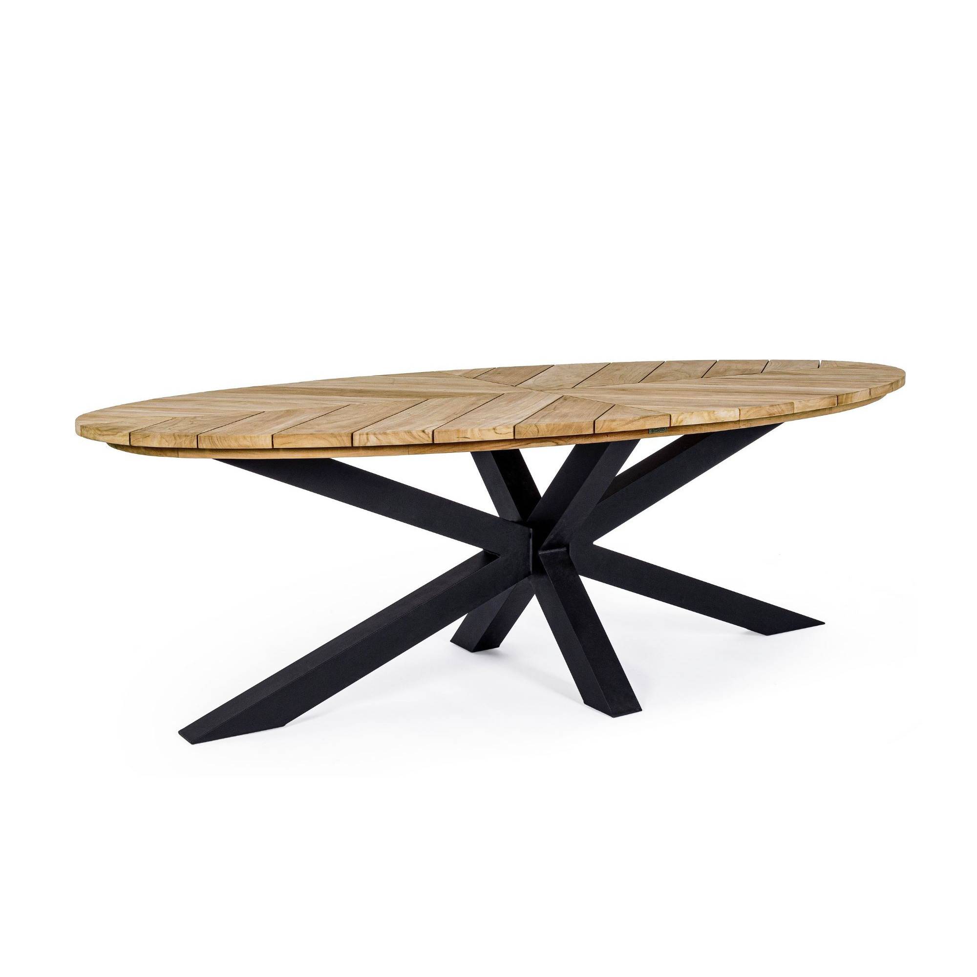 Autre - Table à manger de jardin ovale en teck et métal L240 - CAP FERRET - Image 1