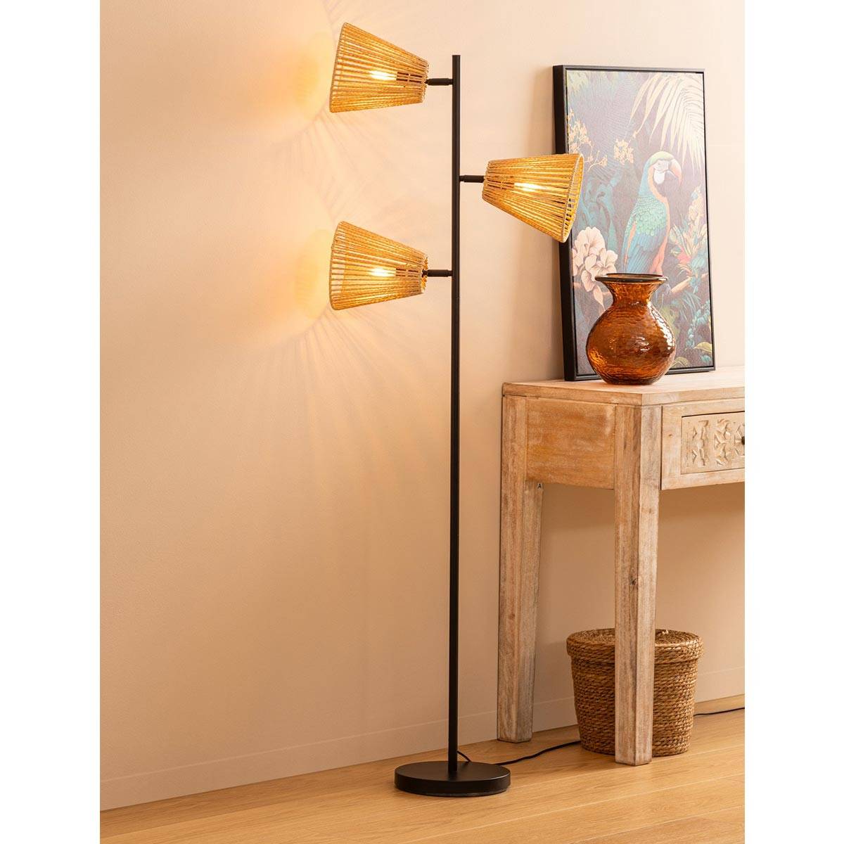 Lampadaire 3 abat-jours corde Giada Atmosphera - Image 5
