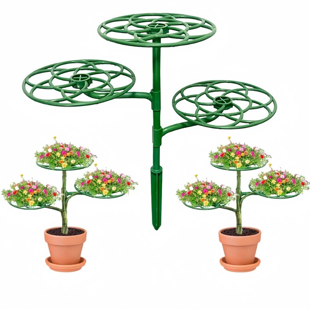 Pour plantes-Supports pour plantes-Support de cime pour sapin de Noël 3 couches - Stabilisateur à plateau vert - Living123