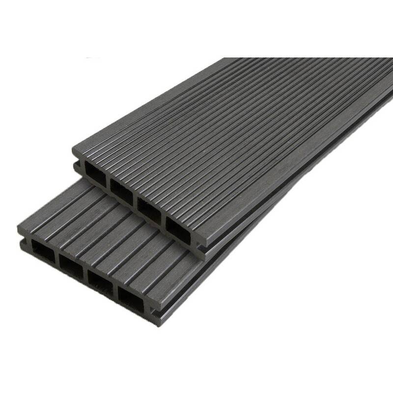 Lame terrasse bois composite alvéolaire Dual - Coloris - Gris anthracite, Epaisseur - 25mm, Largeur - 14 cm, Longueur - 360 cm - Image 1