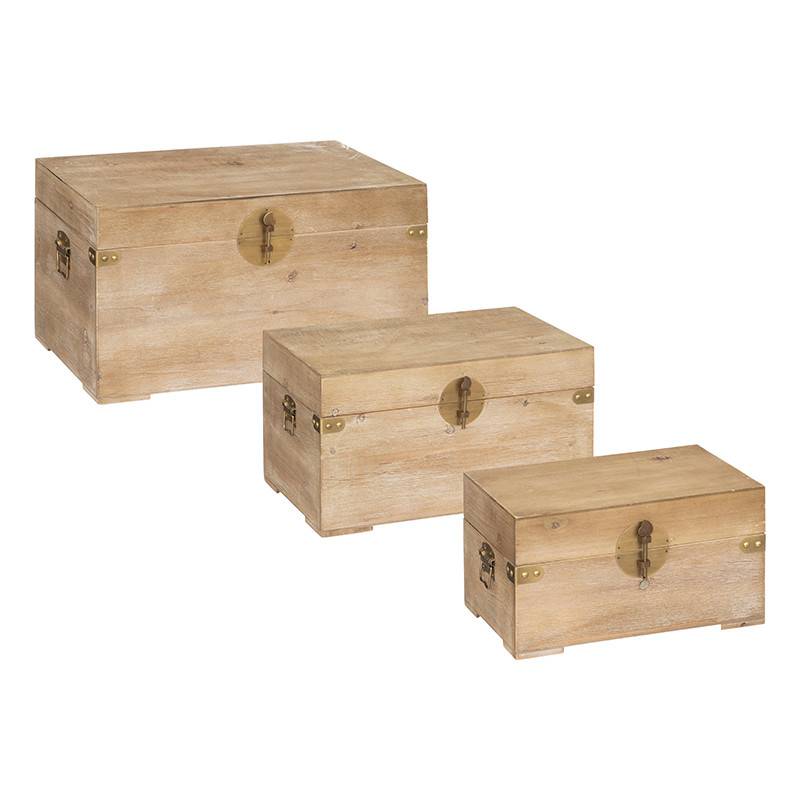 Lot de 3 malles en bois Jil Atmosphera - Image 1