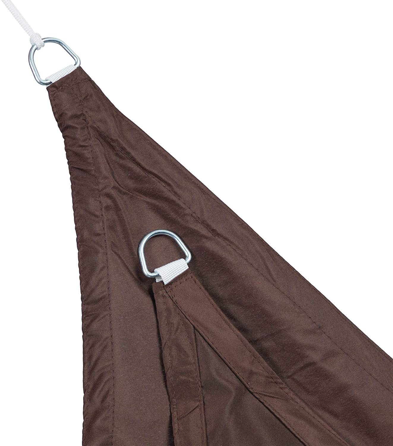 Helloshop26 - Voile d'ombrage triangle 3 x 3 x 3 m brun - Image 3