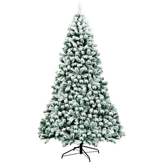 Sapin de Noël - Arbre de Noël Artificiel 225 cm Sapin Enneigé avec 550 Lumières LED 1364 Rameaux et Support Métallique Pliable - Image 1
