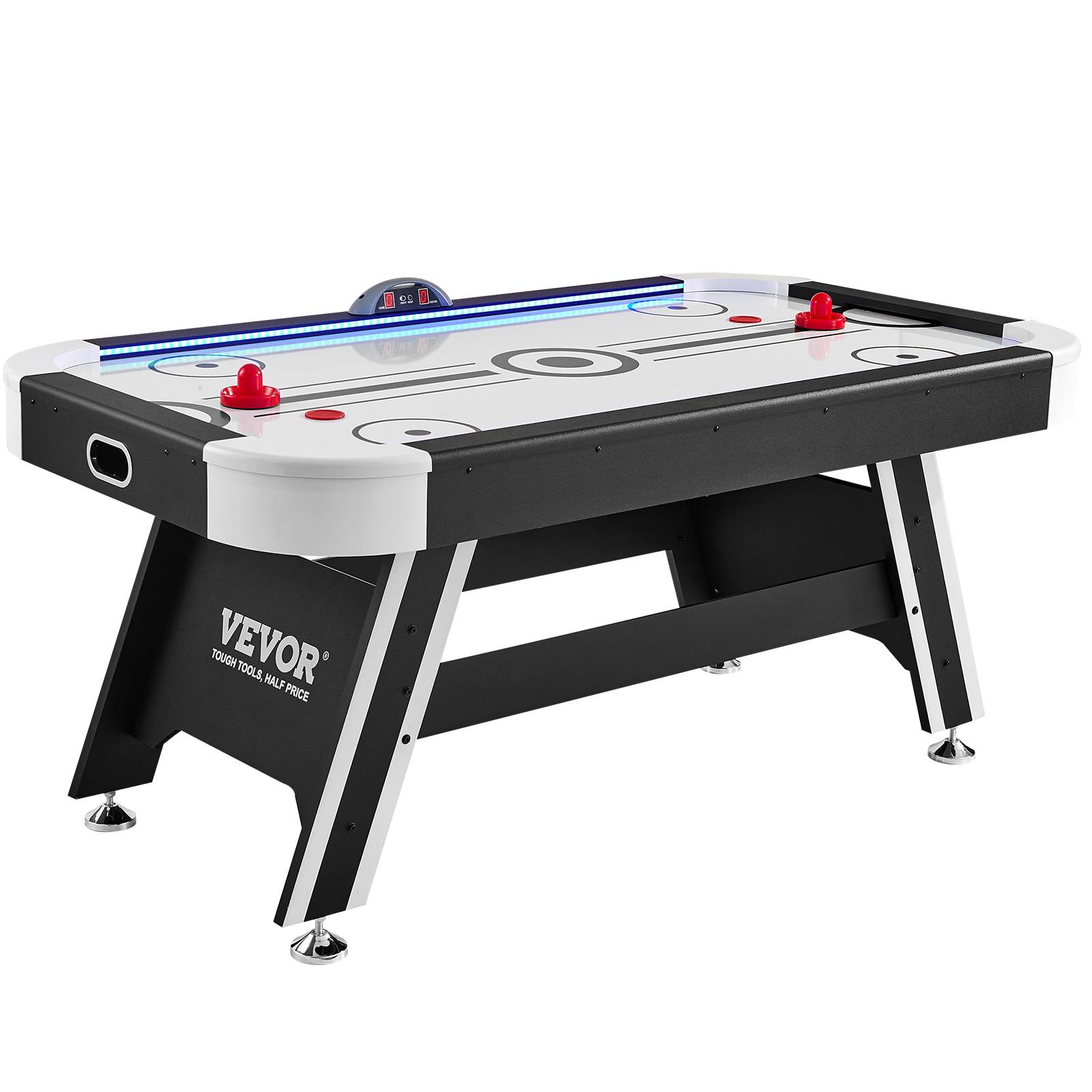 VEVOR Table air hockey 183 cm, score électronique LED. 2 palets, poussoirs. Intérieur. - Image 1