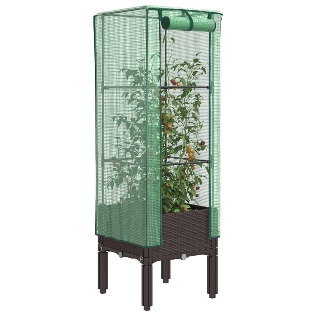 Vidaxl - Jardinière surélevée avec housse aspect rotin 40x40x140 cm vidaXL 4015804 - Image 1