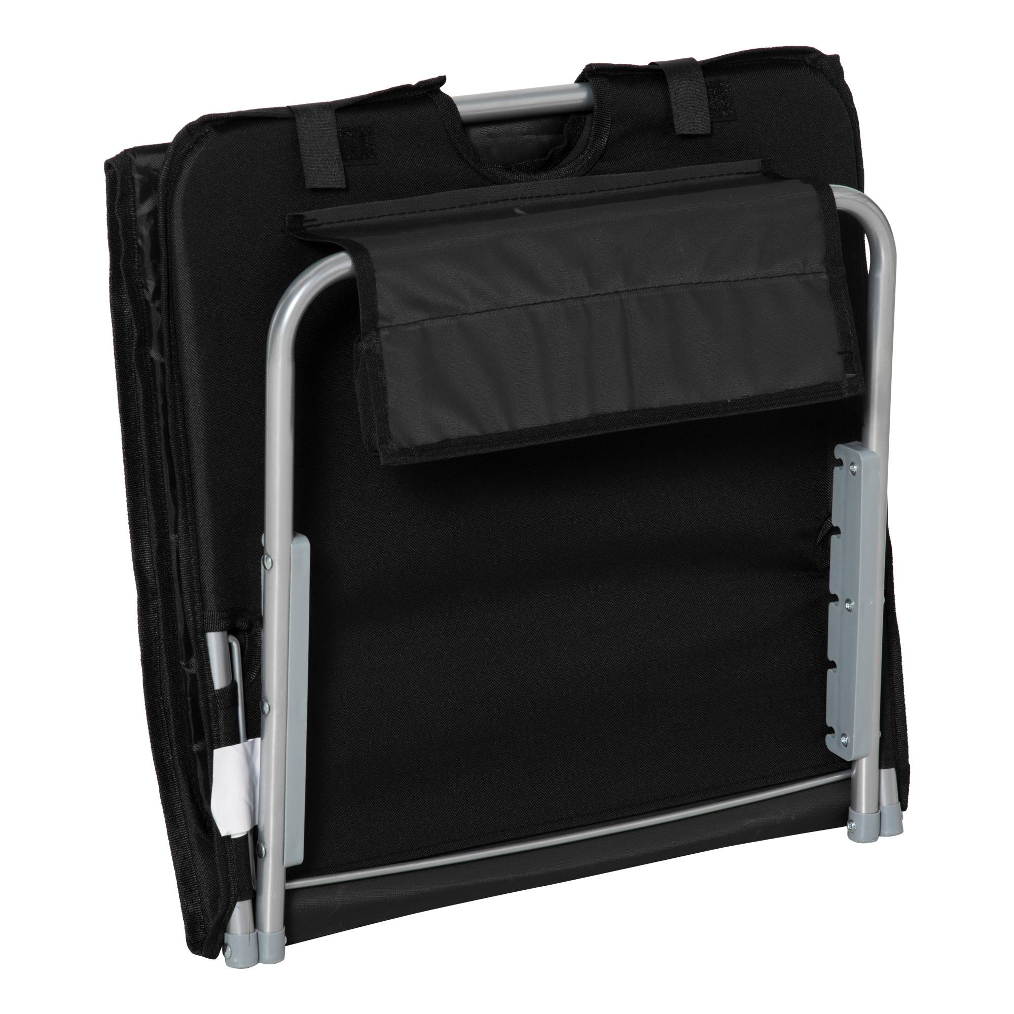 Lot 2 matelas de plage en acier avec dossier inclinable 134x48x45cm noir - ComfortXL Outdoor Living - Image 9