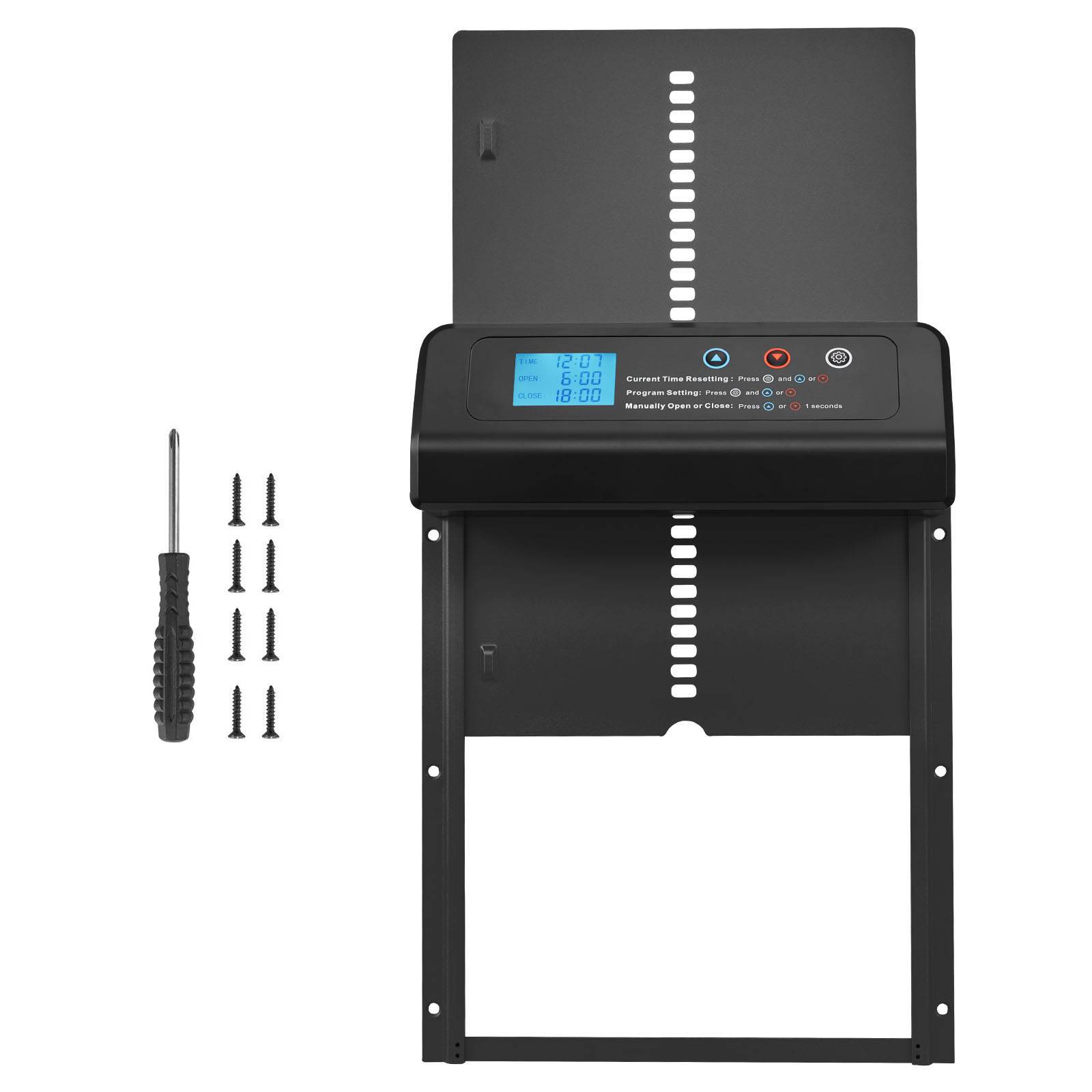 SucceBuy Porte Poulailler Automatique à Piles avec Minuterie Anti-pincement Noir - Image 1