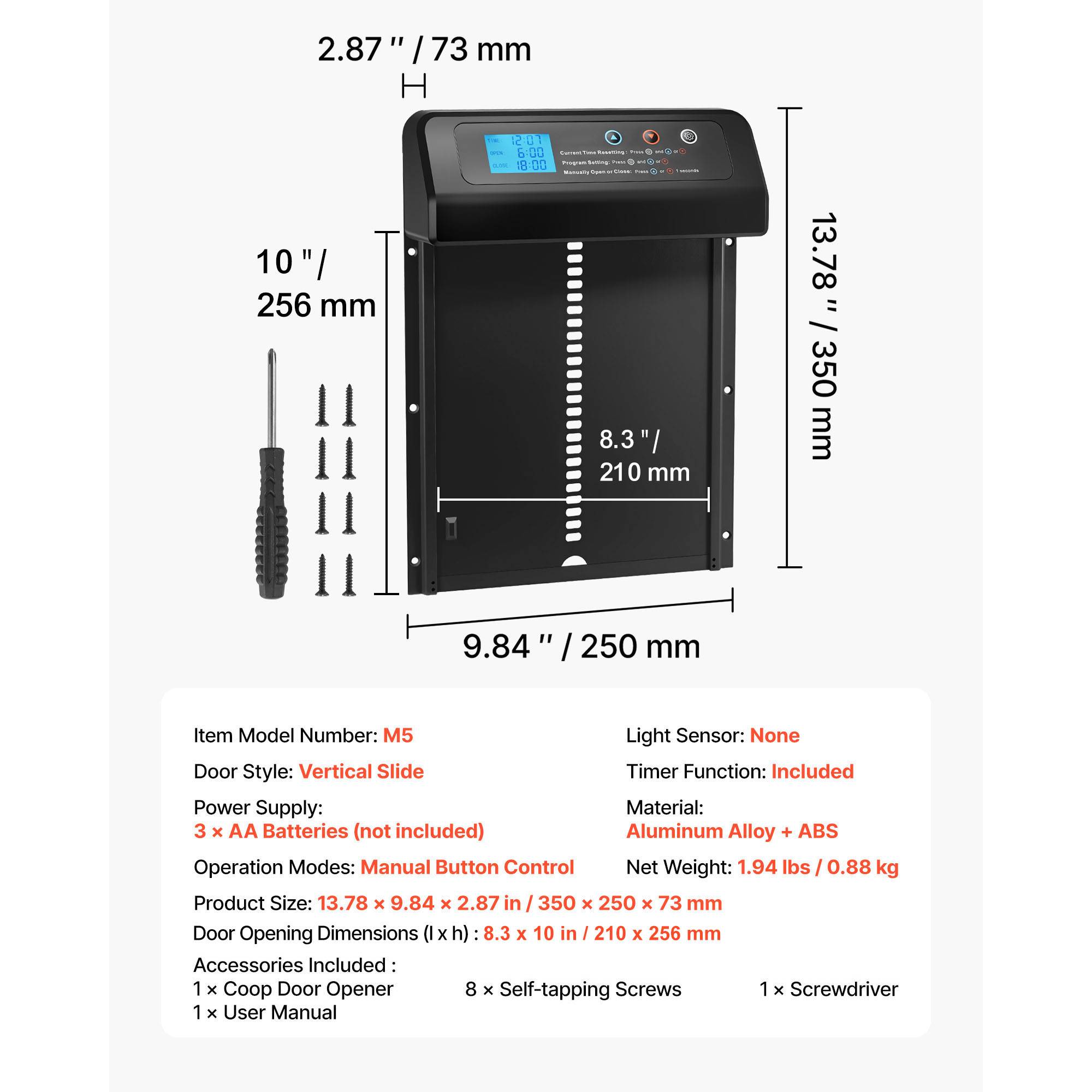 SucceBuy Porte Poulailler Automatique à Piles avec Minuterie Anti-pincement Noir - Image 7