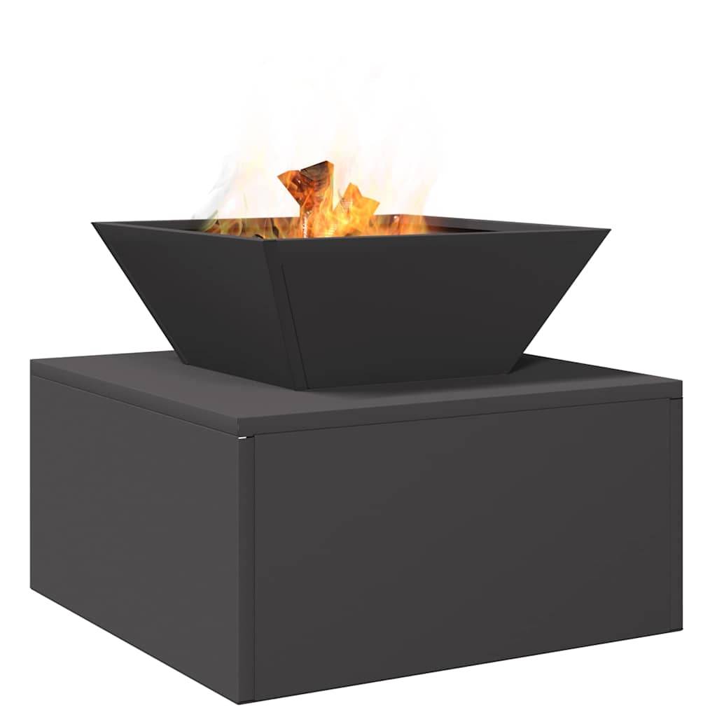 ComfortXL - Foyer Extérieur Carré en Acier Noir Mat, Brasero Design Industriel Portable 50 cm pour Soirées – ComfortXL Outdoor Living - Image 3