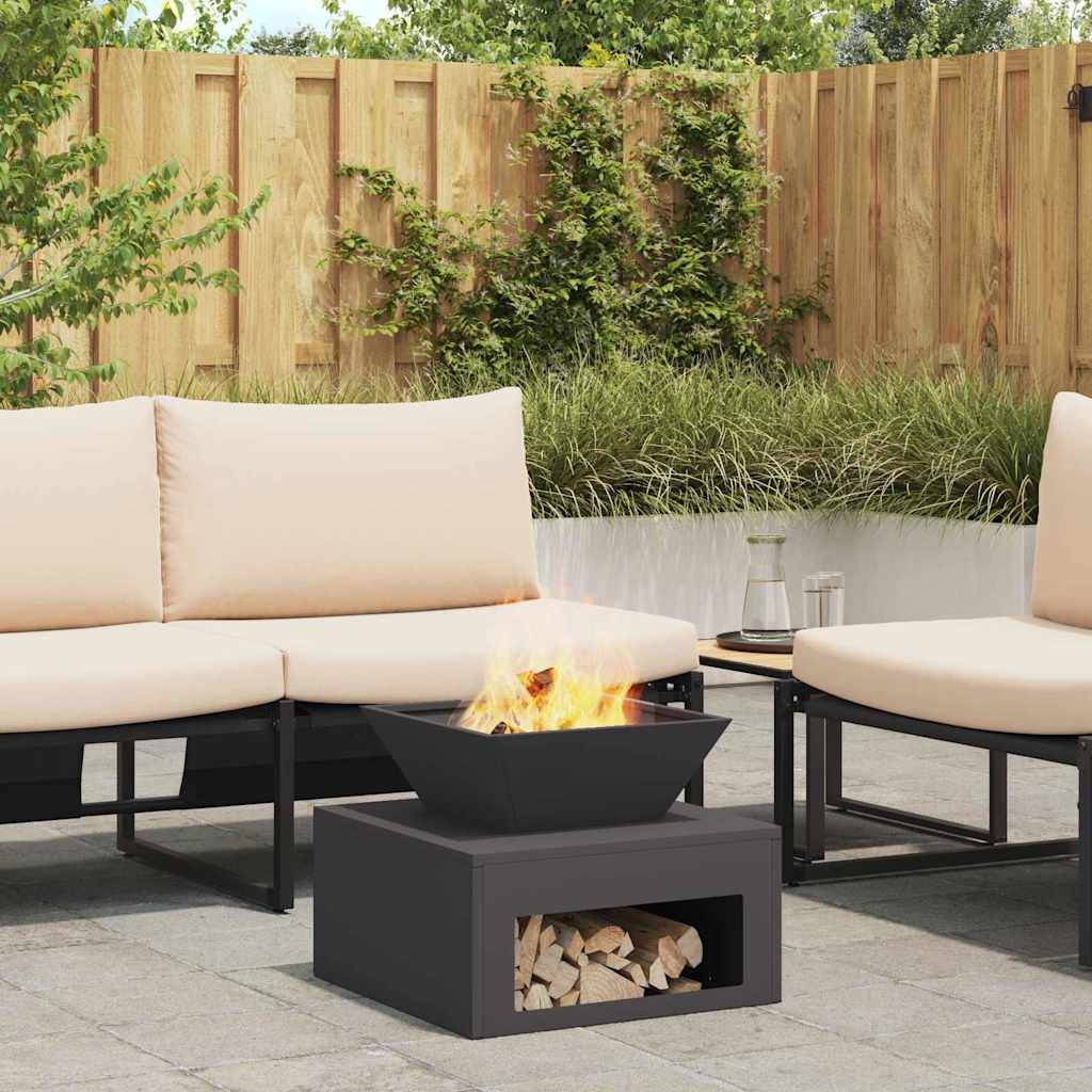 ComfortXL - Foyer Extérieur Carré en Acier Noir Mat, Brasero Design Industriel Portable 50 cm pour Soirées – ComfortXL Outdoor Living - Image 4