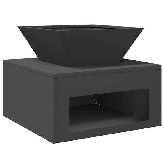 ComfortXL - Foyer Extérieur Carré en Acier Noir Mat, Brasero Design Industriel Portable 50 cm pour Soirées – ComfortXL Outdoor Living - Image 2