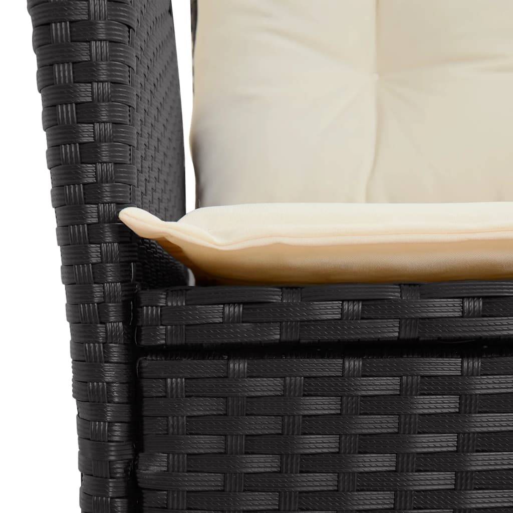 ComfortXL - Fauteuil de Jardin Inclinable Résine Tressée avec Coussins Déhoussables pour Terrasse Noir – ComfortXL Outdoor Living - Image 9