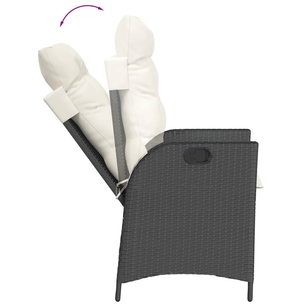 ComfortXL - Fauteuil de Jardin Inclinable Résine Tressée avec Coussins Déhoussables pour Terrasse Noir – ComfortXL Outdoor Living - Image 7