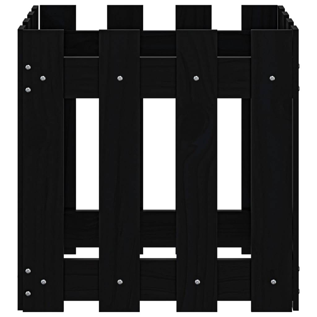 Vidaxl - Jardinière avec design de clôture noir 40x40x40 cm pin massif vidaXL 832449 - Image 8