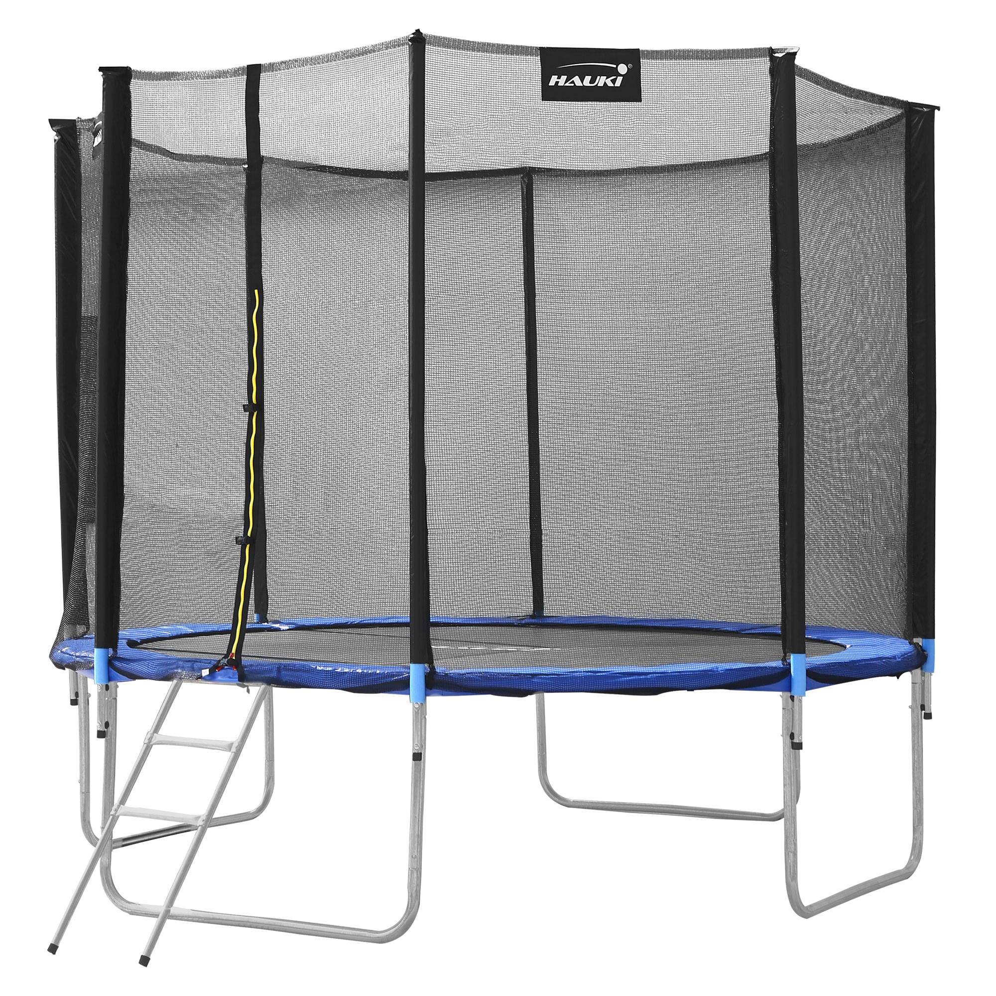 Trampoline de jardin avec filet de sécurité et échelle set complet bleu Ø 366 cm - Image 1