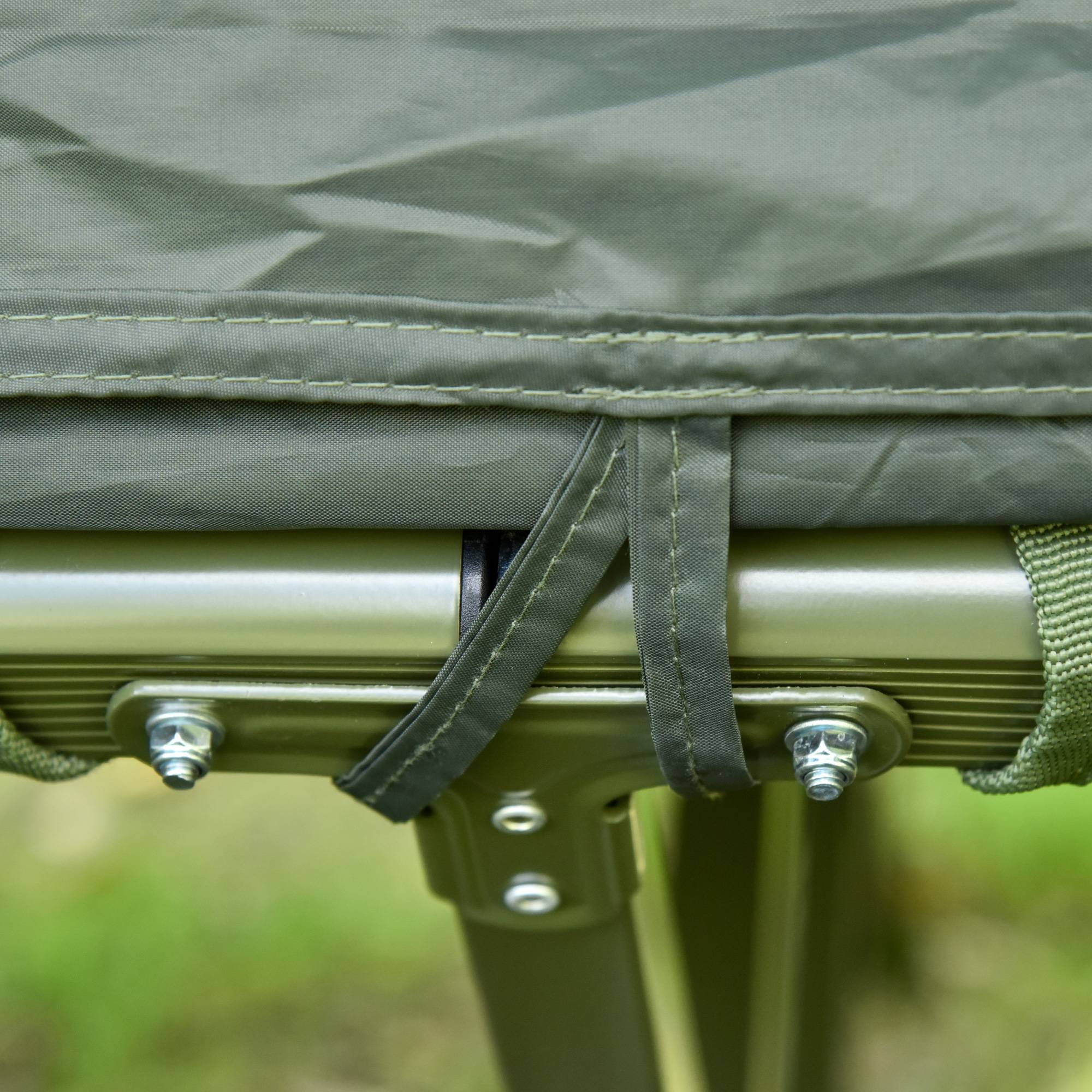 Lit de Camp Double 4-en-1 avec Tente, Matelas Gonflable et Sac, Structure Acier et Toile Oxford, 193 x 145 x 180 cm, Vert - Image 10