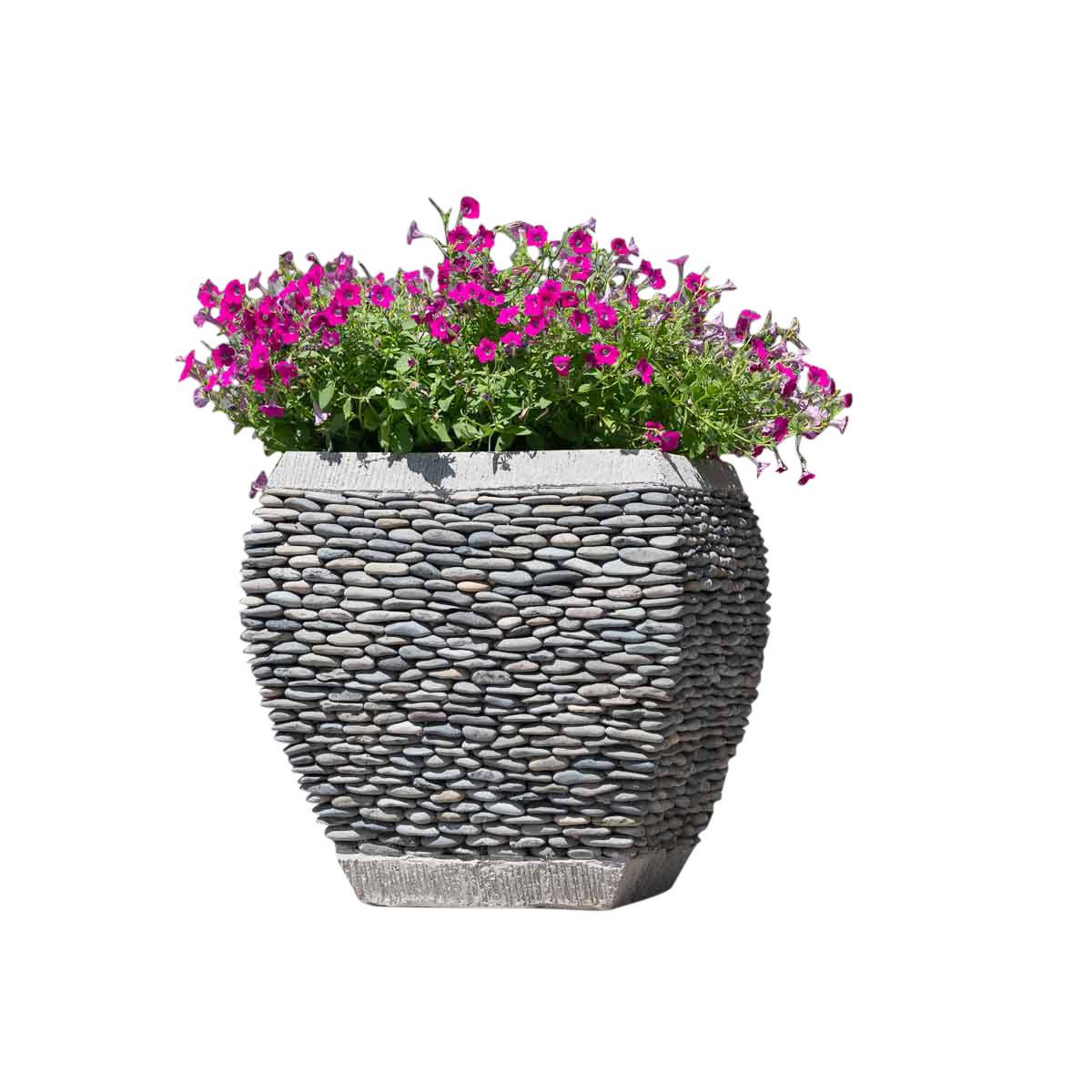 Wanda COLLECTION - Pot bac jardinière galbé galet hauteur 50cm jardin zen - Image 1