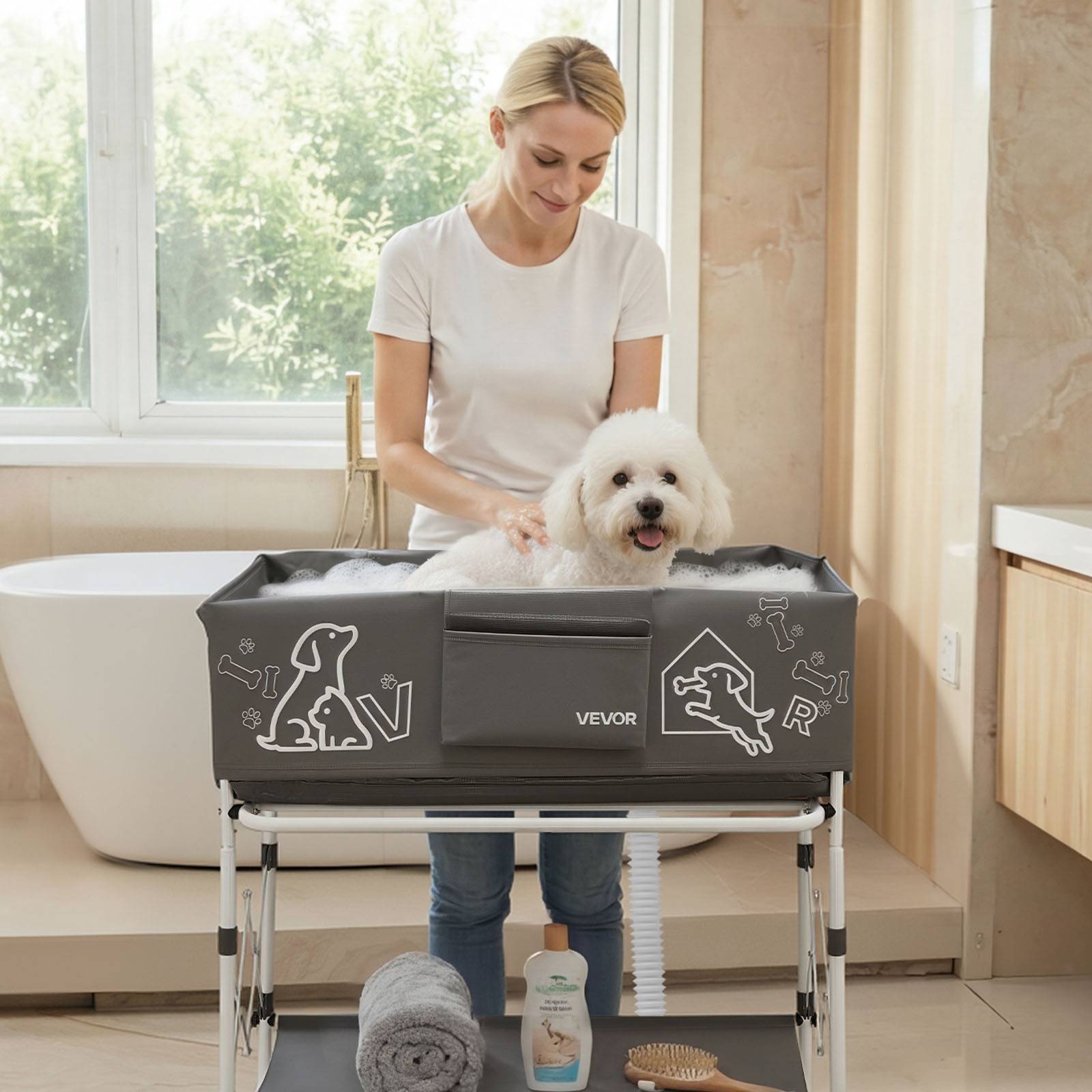 Vevor - VEVOR Baignoire Surélevée pour Chien Pliable Station de Lavage Portable Chat - Image 8