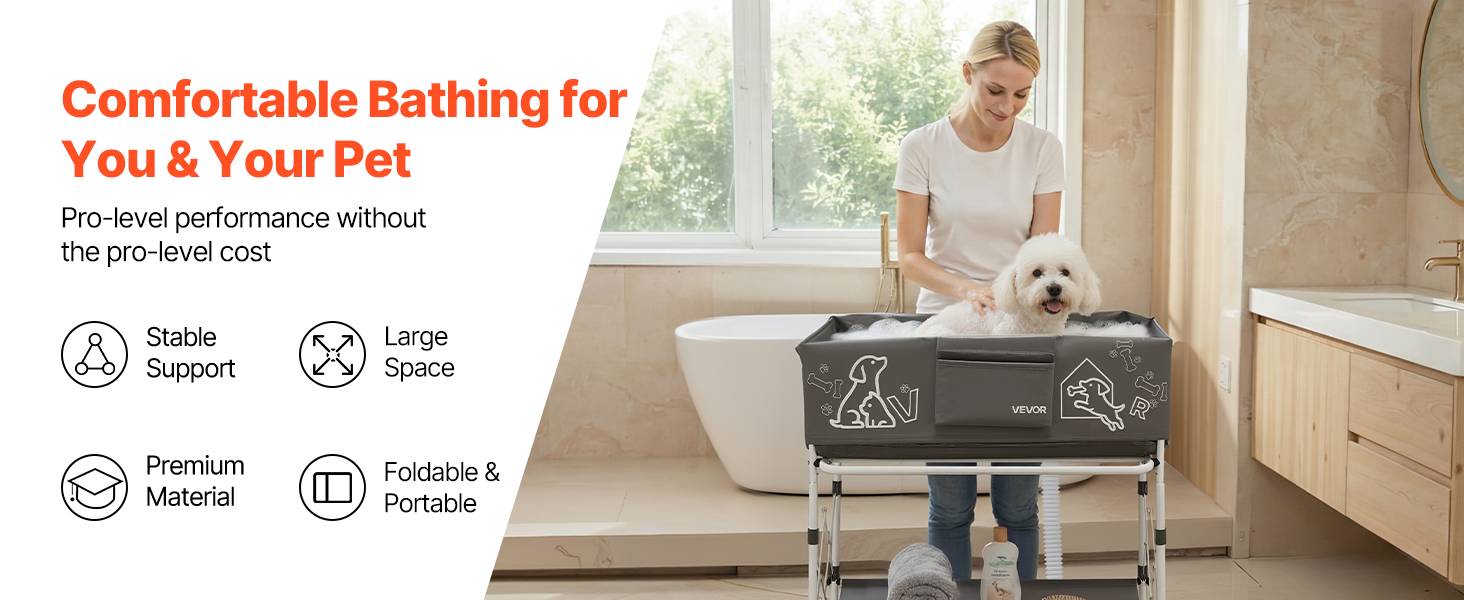 Vevor - VEVOR Baignoire Surélevée pour Chien Pliable Station de Lavage Portable Chat - Image 9
