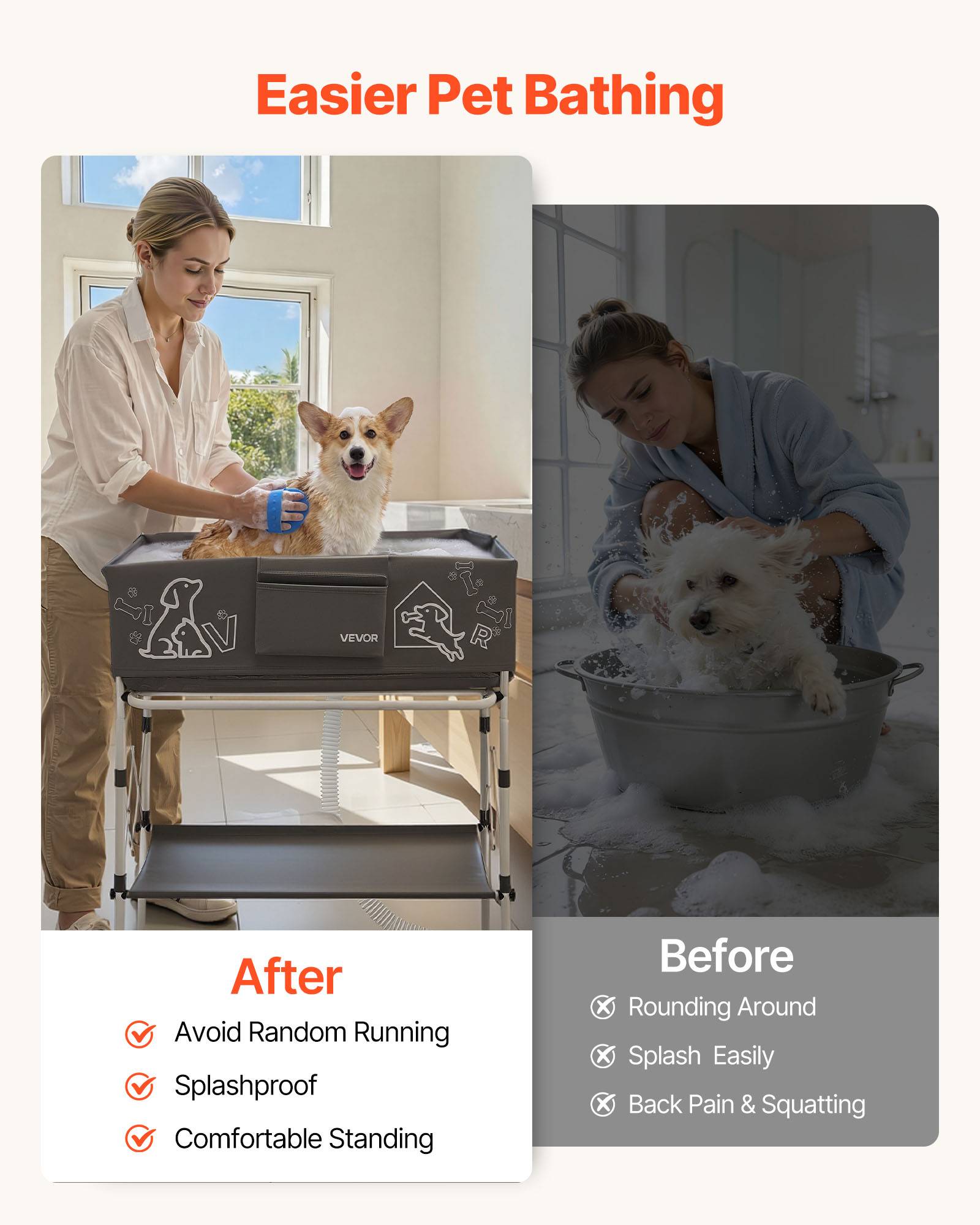 Vevor - VEVOR Baignoire Surélevée pour Chien Pliable Station de Lavage Portable Chat - Image 7