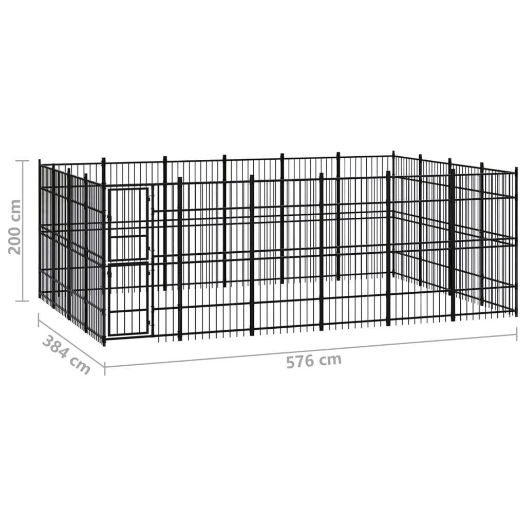 Vidaxl - Chenil d'extérieur pour chiens Acier 22,12 m² vidaXL 3097984 - Image 8