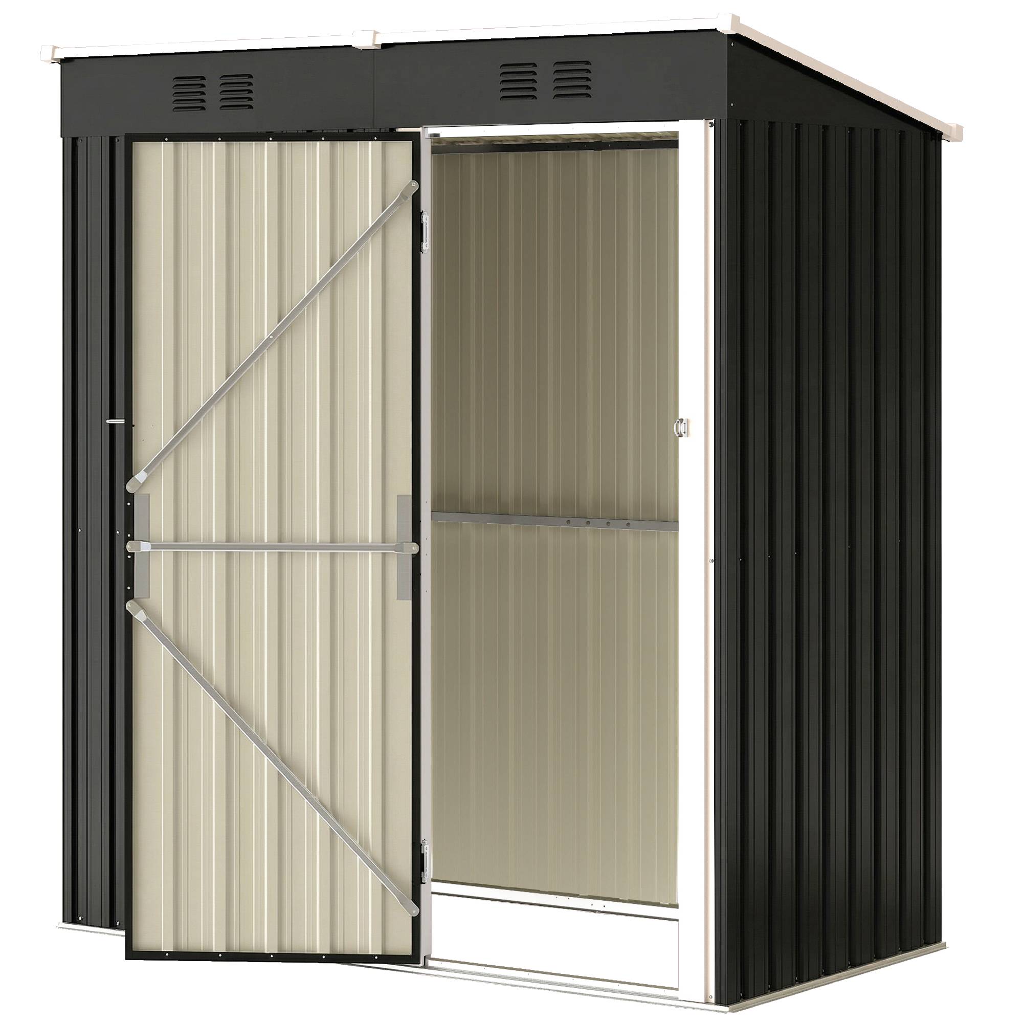 ComfortXL - Abri de jardin acier galvanisé 163 x 90 x 179 cm gris foncé 1,37 m² ventilé - ComfortXL Outdoor Living - Image 2
