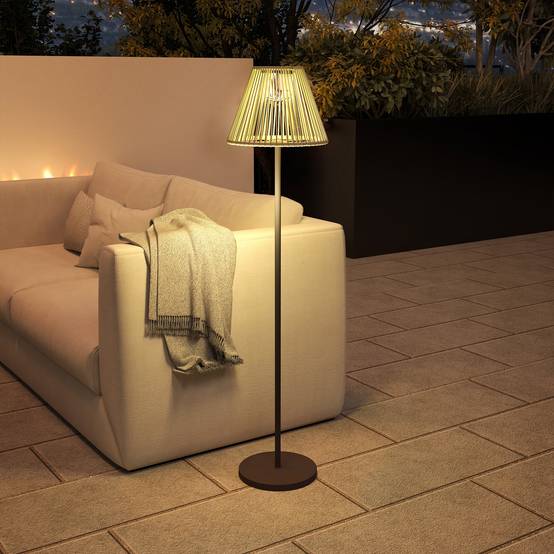 Lampadaire solaire style rotin,lampe solaire avec capteur de luminosité,éclairage solaire Lampadaire solaire style rotin,lampe solaire avec capteur de luminosité,éclairage solaire