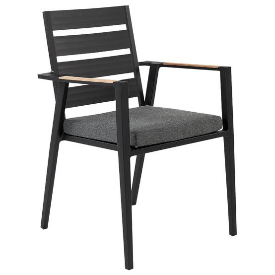 Beliani - Chaise de jardin Aluminium Noir TAVIANO - Beliani - Image 3