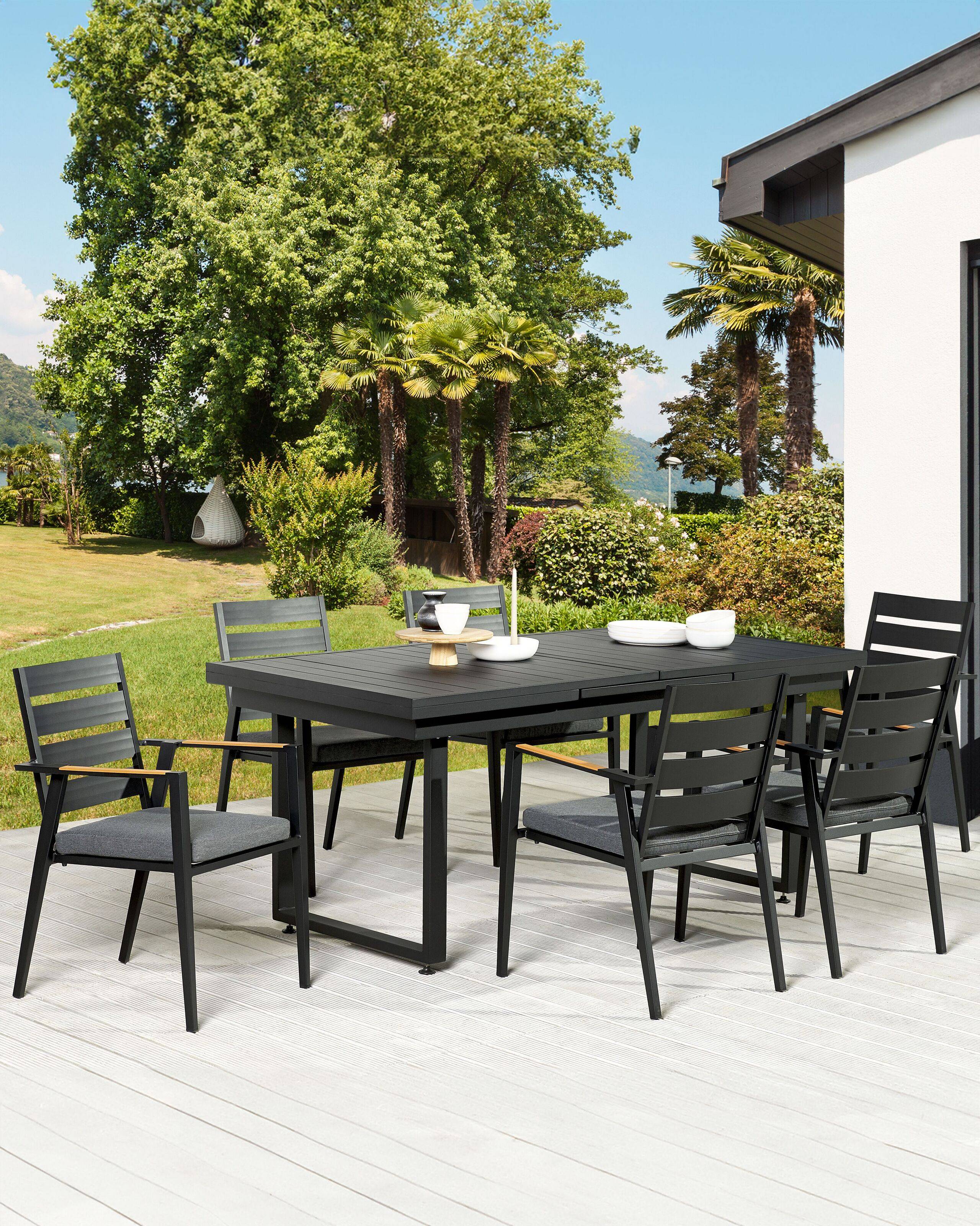 Beliani - Chaise de jardin Aluminium Noir TAVIANO - Beliani - Image 1