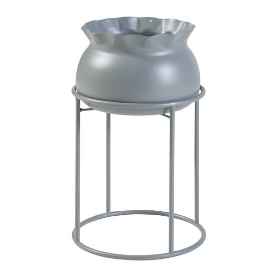 Porte-plantes style intemportel support 38 x 24 cm gris - Image 1