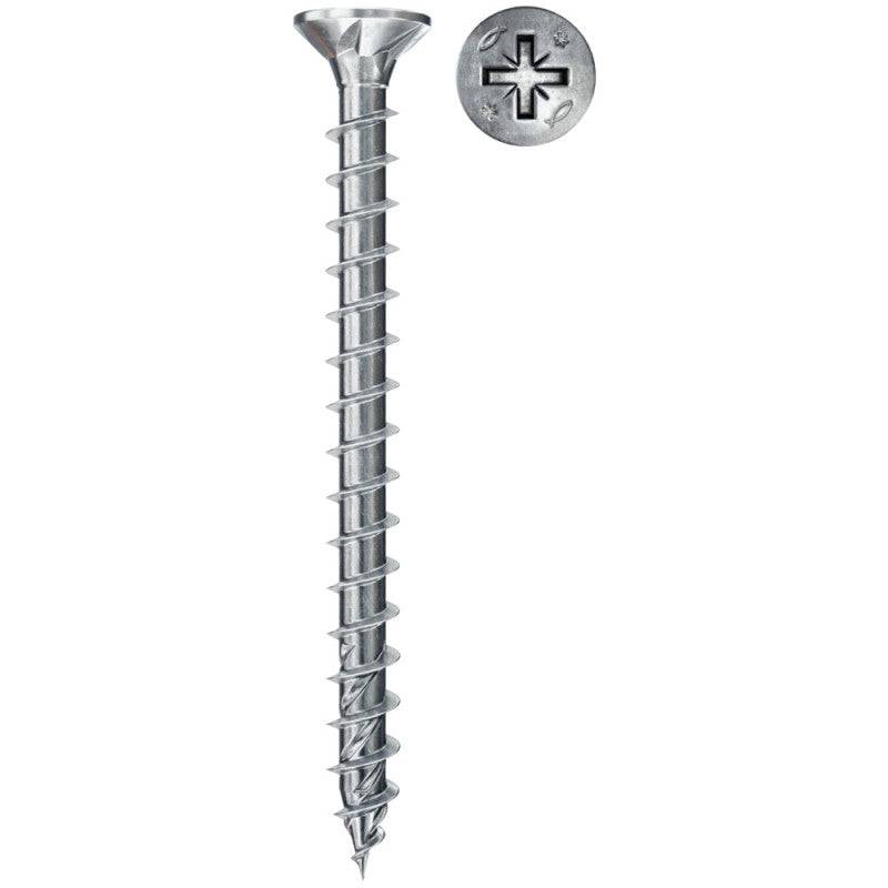 Fischer - Boîte de 200 vis bois PowerFast II  FISCHER  tête fraisée FISCHER PZ - zingué blanc - filetage total - taille Ø 5 x 25mm - FISCHER - Image 1