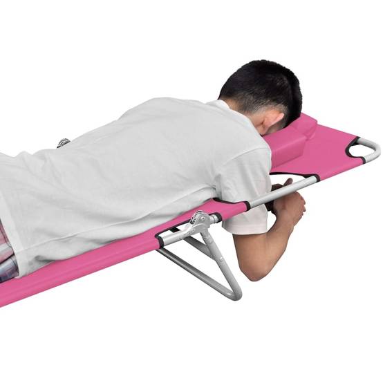 ComfortXL - Transat Pliable avec Repose-Tête Acier Rose Magento – ComfortXL Outdoor Living - Image 5