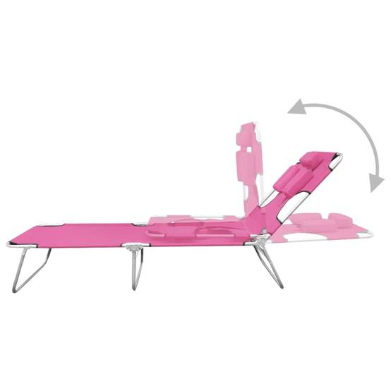 ComfortXL - Transat Pliable avec Repose-Tête Acier Rose Magento – ComfortXL Outdoor Living - Image 6