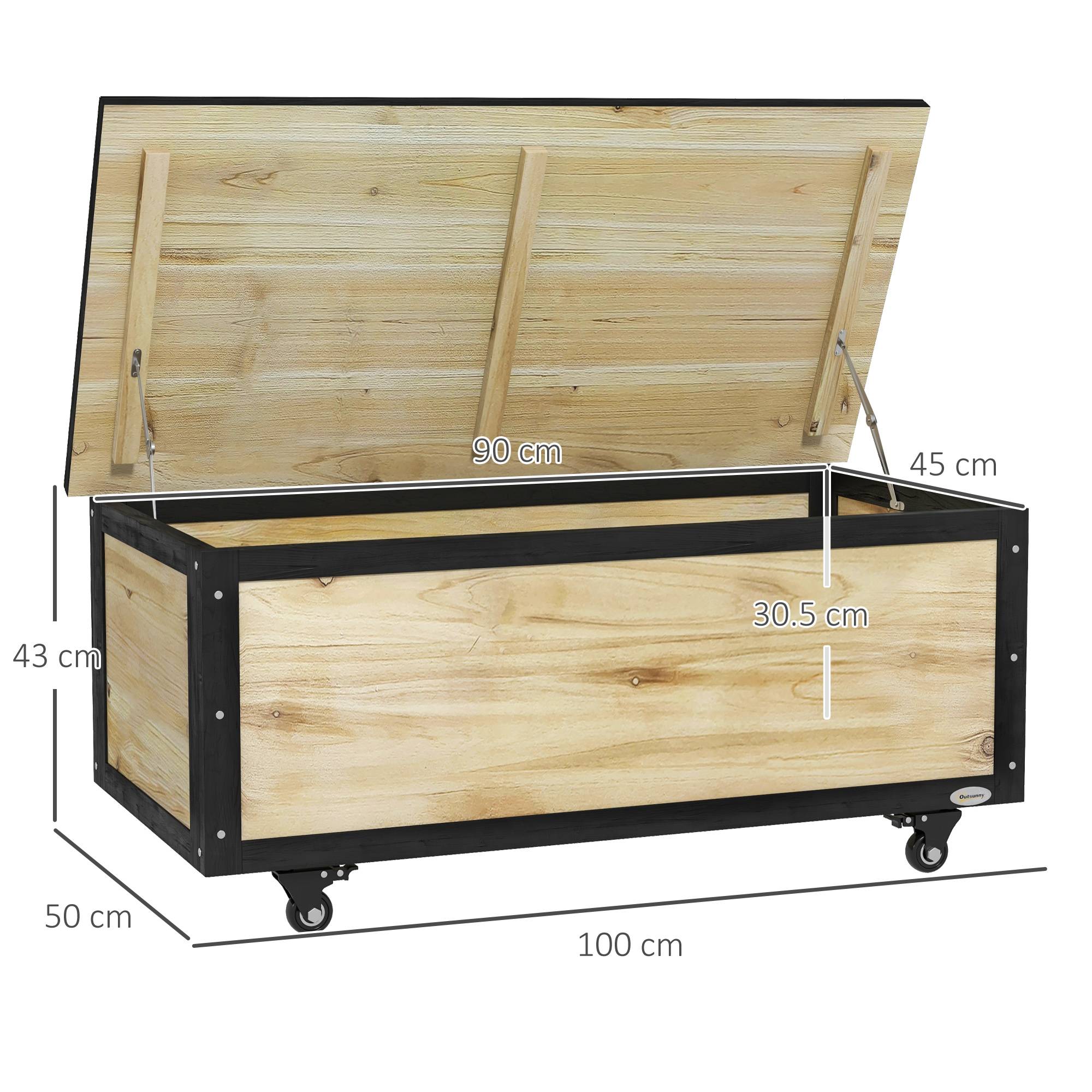 PANGIVO - Coffre de rangement en bois, naturel, 100 x 50 x 43 cm - PANGIVO - Image 3