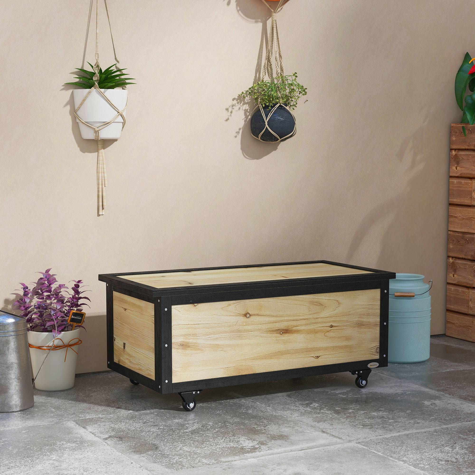 PANGIVO - Coffre de rangement en bois, naturel, 100 x 50 x 43 cm - PANGIVO - Image 2