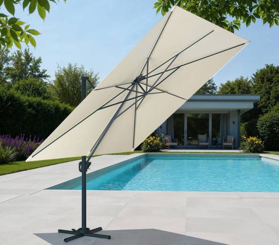 Parasol déporté 3x3m lin SUNKING - Image 1
