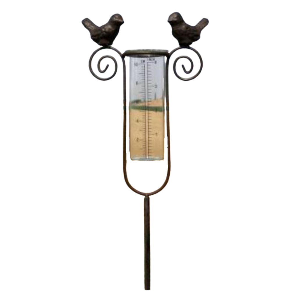 Tuteur plante grimpante pluviomètre à piquer fonte verre marron 100 cm Chemin de campagne - Image 1