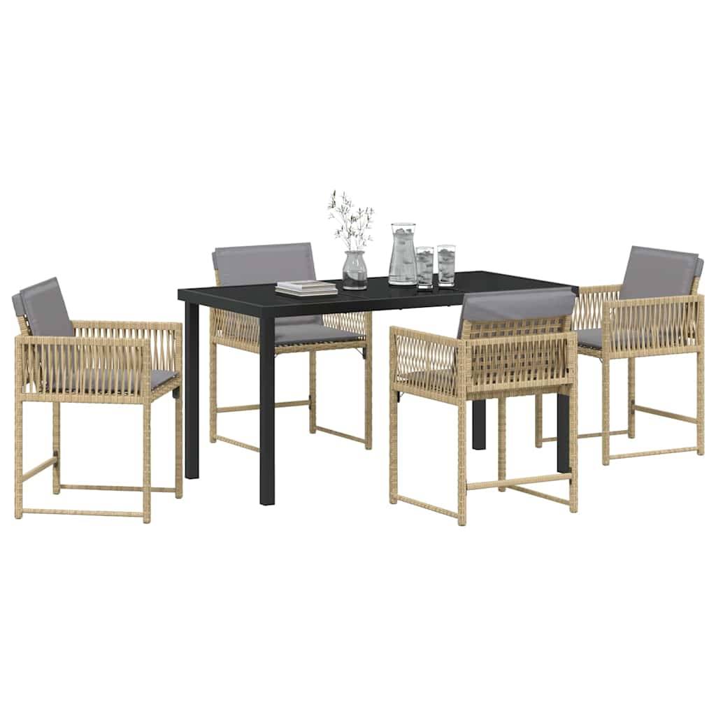 ComfortXL - Table et chaises de jardin 4 places en polyrotin et verre pour extérieur Beige – ComfortXL Outdoor Living - Image 3