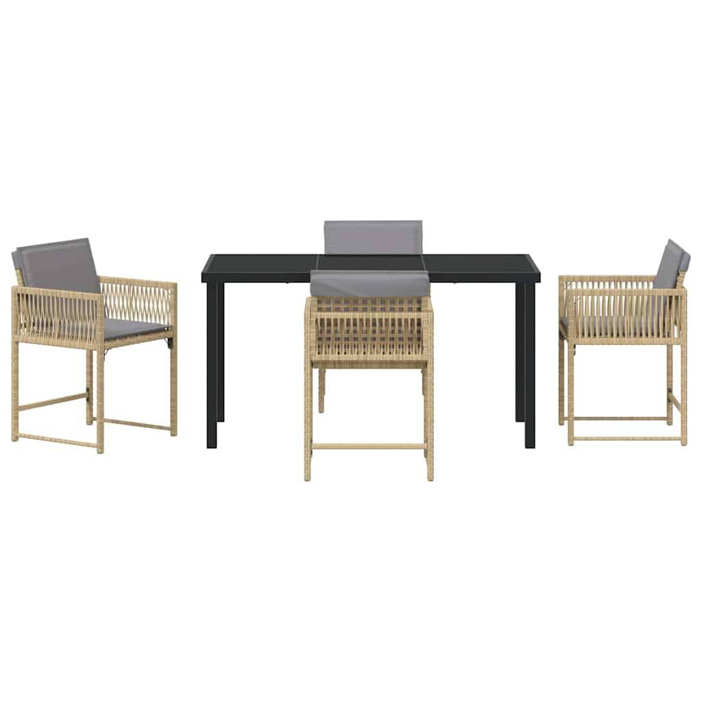 ComfortXL - Table et chaises de jardin 4 places en polyrotin et verre pour extérieur Beige – ComfortXL Outdoor Living - Image 7