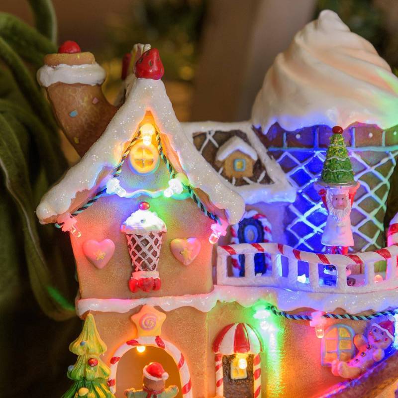 Lotti - Village de Noël à LED Maison en Pain D'épice Ginger Bread House H21cm 2 Mouvements de Rotation Personnages avec Musique Lotti - Image 6