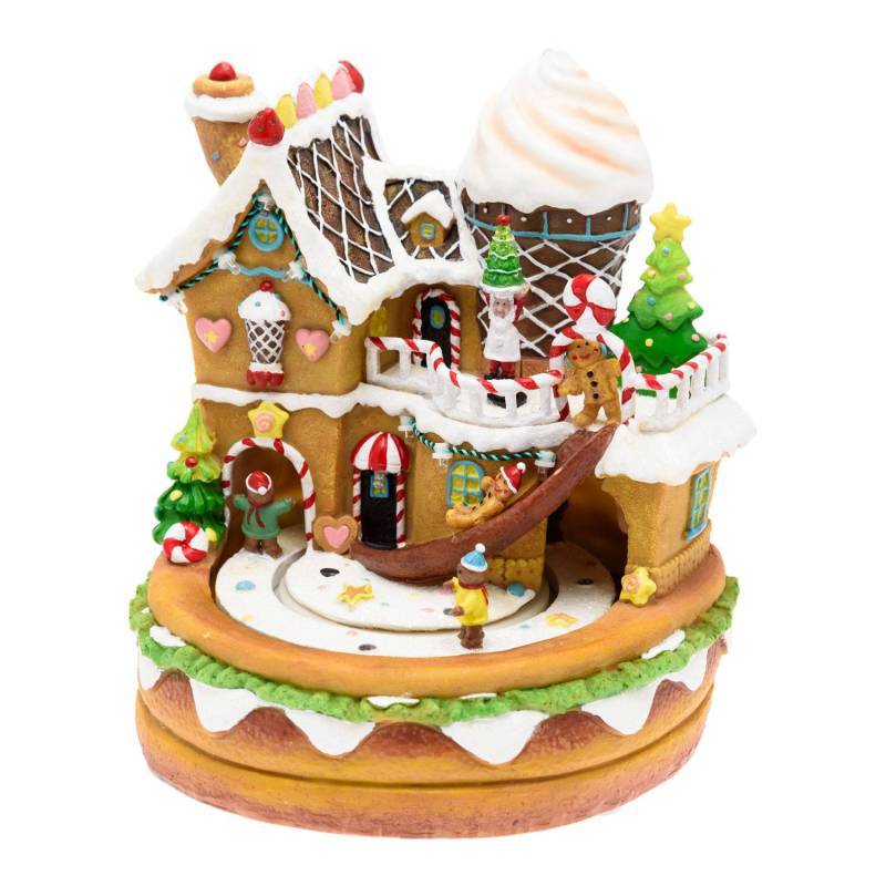 Lotti - Village de Noël à LED Maison en Pain D'épice Ginger Bread House H21cm 2 Mouvements de Rotation Personnages avec Musique Lotti - Image 9