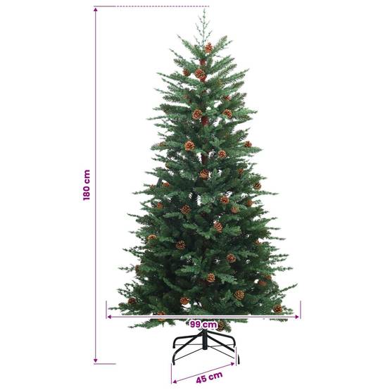 Vidaxl - Sapin de Noël artificiel avec boules 180 cm 300 LED Blanc chaud vidaXL 3466453 - Image 3