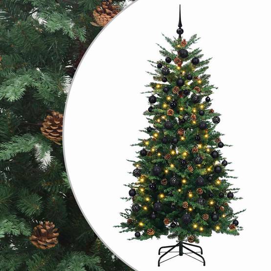 Vidaxl - Sapin de Noël artificiel avec boules 180 cm 300 LED Blanc chaud vidaXL 3466453 - Image 2