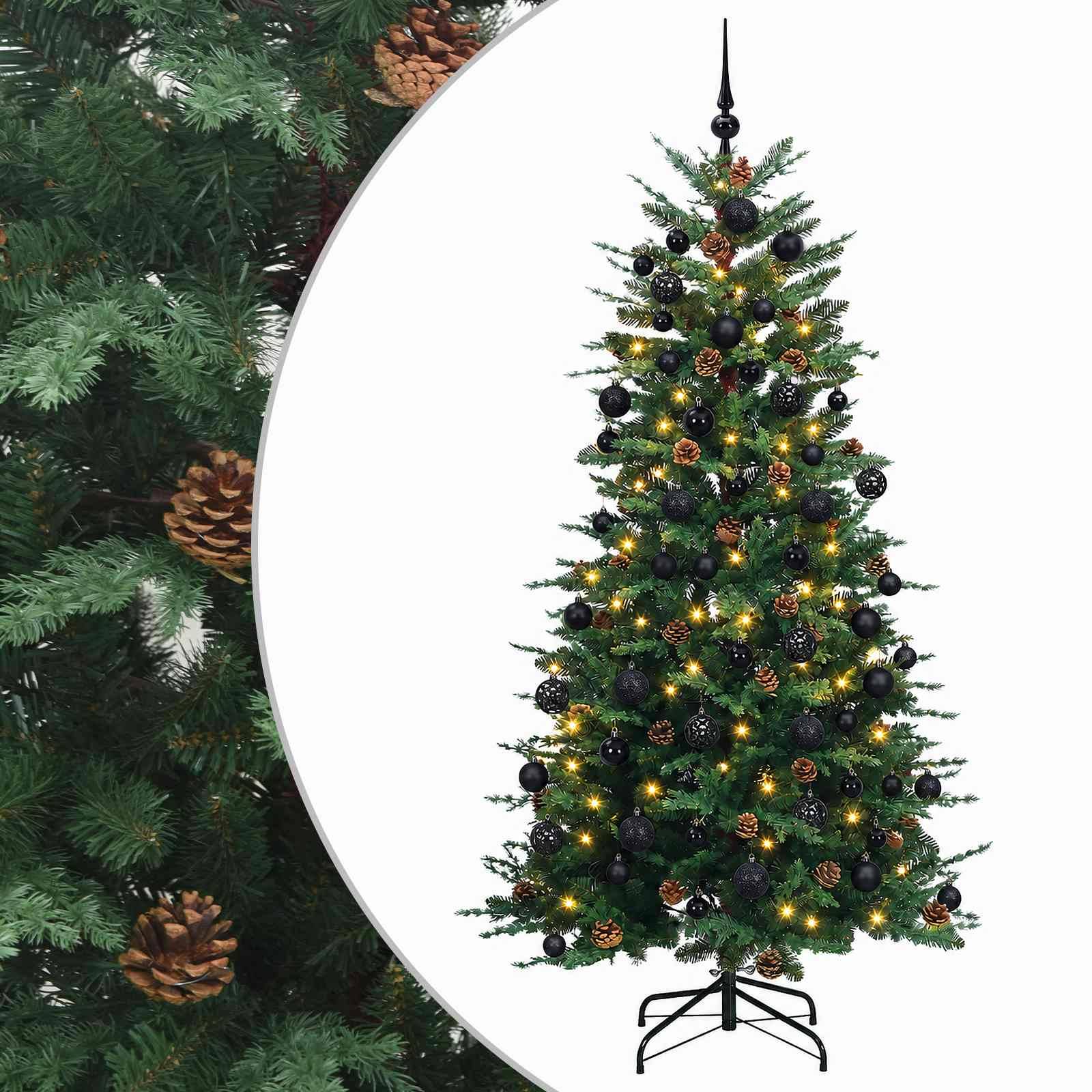 Vidaxl - Sapin de Noël artificiel avec boules 180 cm 300 LED Blanc chaud vidaXL 3466453 - Image 2