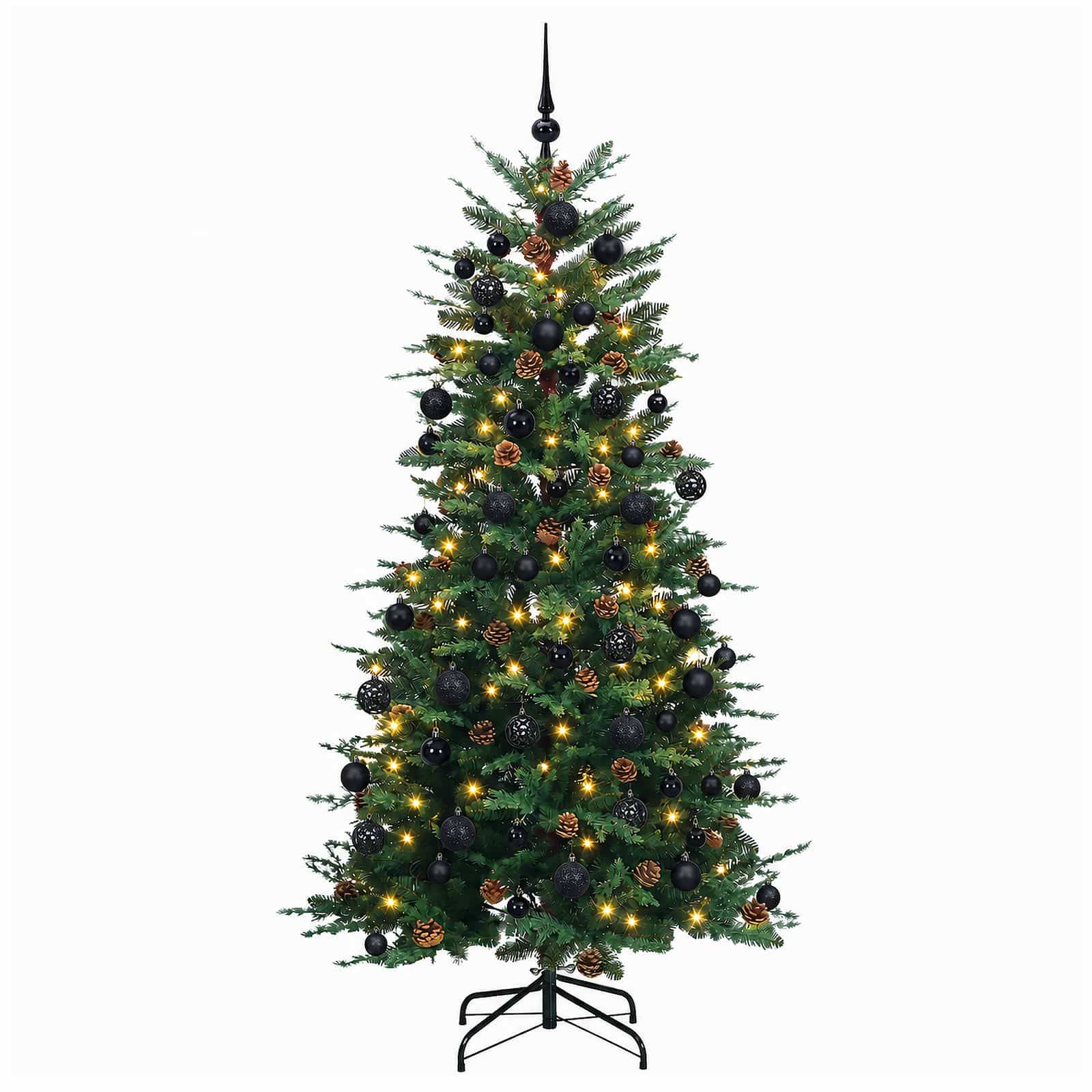 Vidaxl - Sapin de Noël artificiel avec boules 180 cm 300 LED Blanc chaud vidaXL 3466453 - Image 5